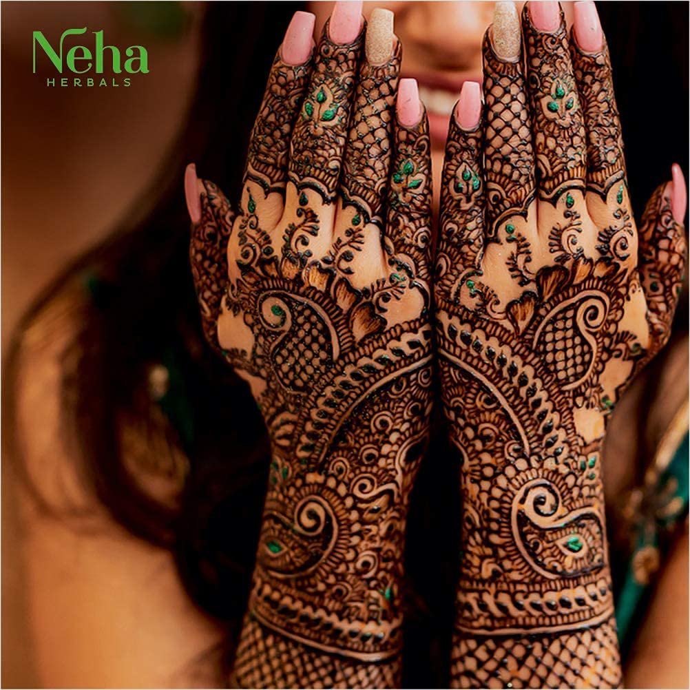 Neha Heena Cone Indian Traditional Heena Cone Set of 12 Temporary Tattoo India Painting Tattoo Paste Cone, 12 Tubes Brown Paste Cone Indian Body Art Painting Drawing