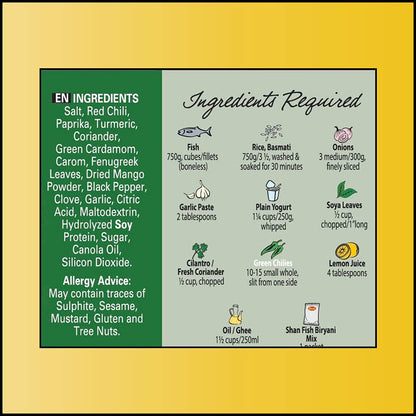 Shan Seasoning Mix -fish Biryani 50 gms - Shan Masala