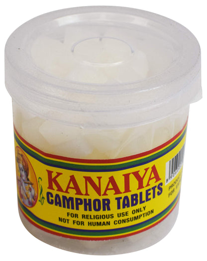 Camphor Tablets from India - 100 Grams - 32 Tablets - Kanaiya