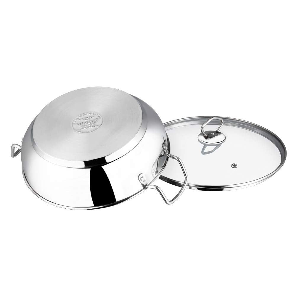 Vinod Kadai St. Steel with lid 26 cms 4 Litres