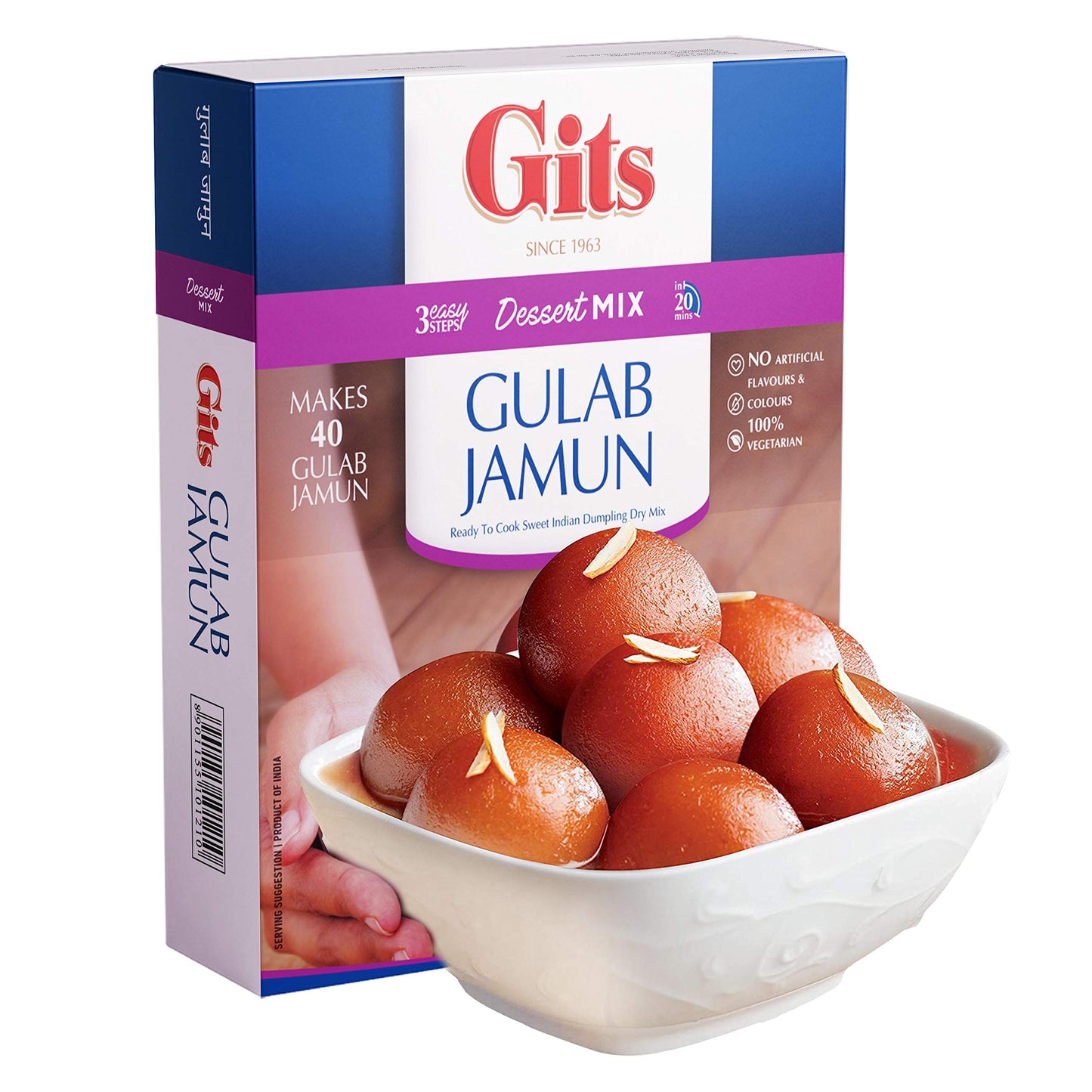 Gits Instant Gulab Jamun Dessert Mix, 1200g (Pack of 6 X 200g Each)