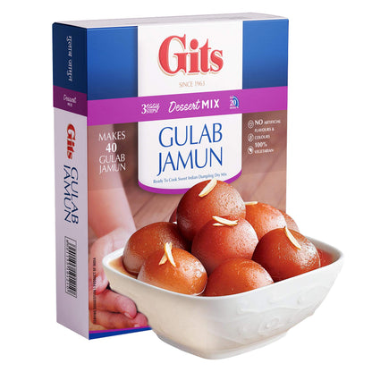 Gits Instant Gulab Jamun Dessert Mix, 1200g (Pack of 6 X 200g Each)