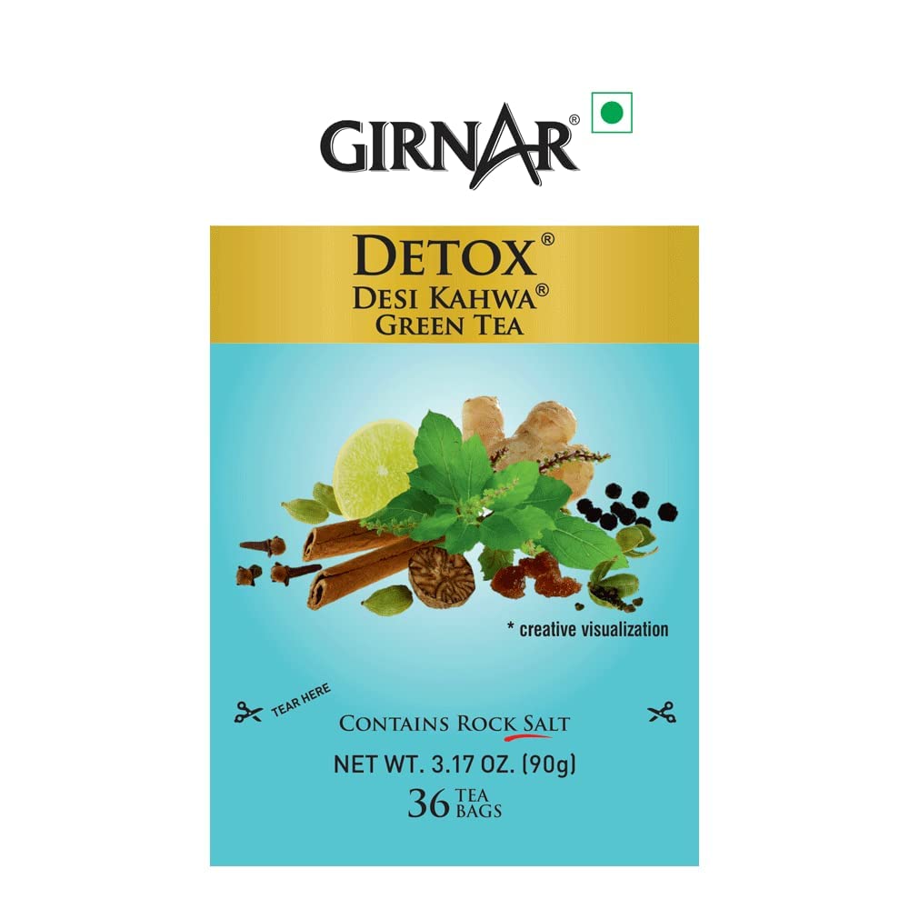 Girnar Food & Beverages Pvt. Ltd. Detox Green Tea - Desi Kahwa (36 Tea Bags) 90 gm