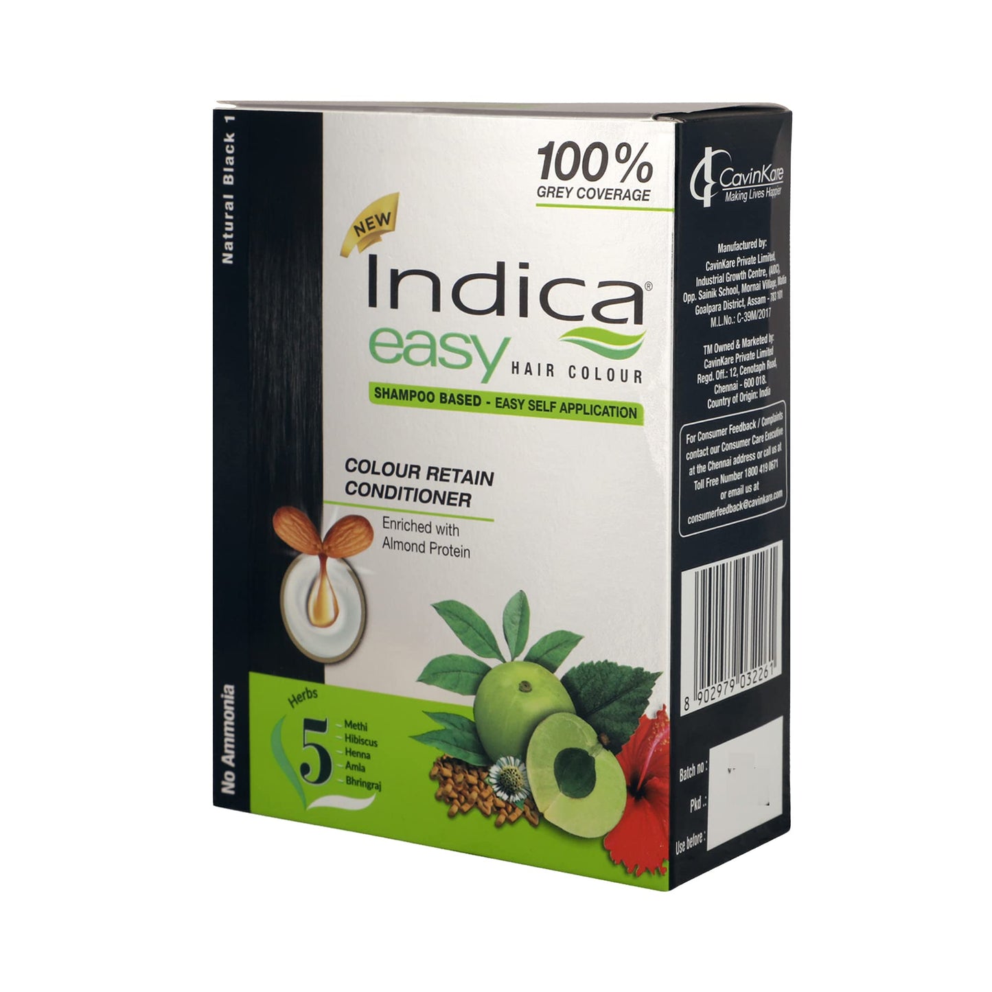 Indica Easy Shampoo Based Hair Colour Black | Pack of 3