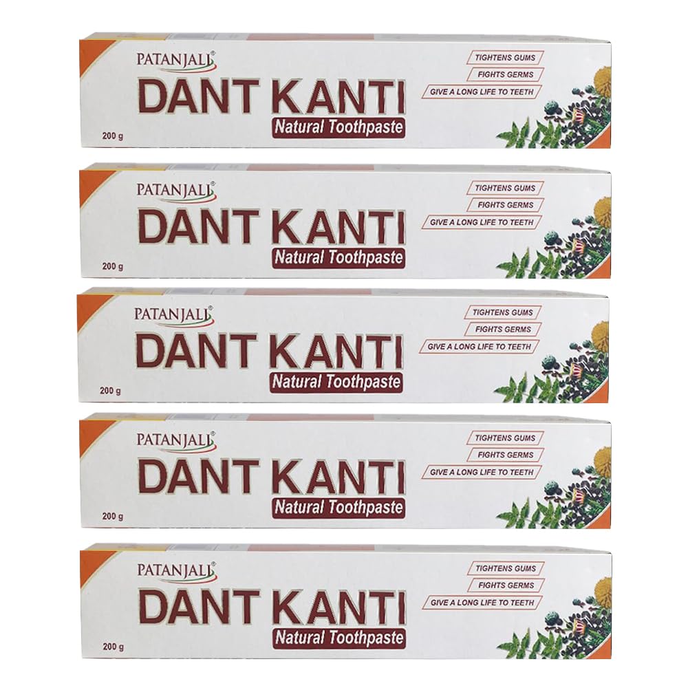 Patanjali Dant Kanti Toothpaste(Pack of 5 - 200g each) by Patanjali