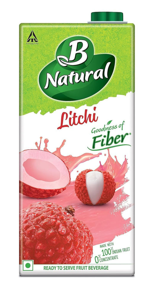 B Natural Litchi, Goodness of Fiber, 1 Litre