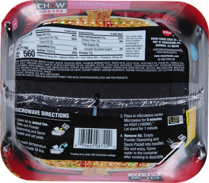Nissin Microwavable Chow Mein with Shrimp 4 oz