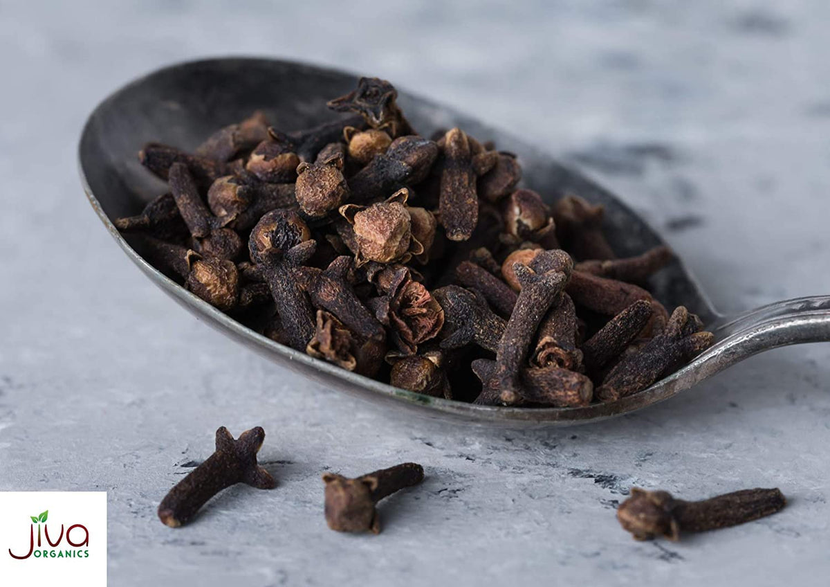 Jiva Organic Cloves Whole 3.5 Ounce Bag - Non-GMO, Non Irradiated - Dried Clove Buds - Great for Foods, Tea, Pomander Balls, and even Potpourri