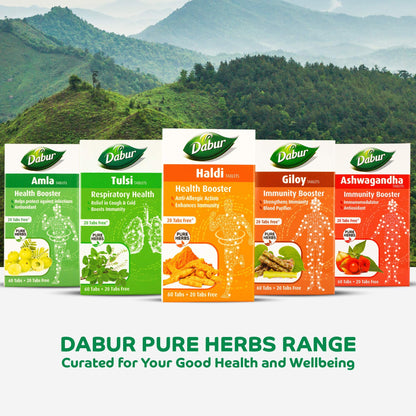 Dabur Haldi Tablet - Health Booster | Anti Allergen | Enhances Immunity (Pack of 2, 160 Tablets)