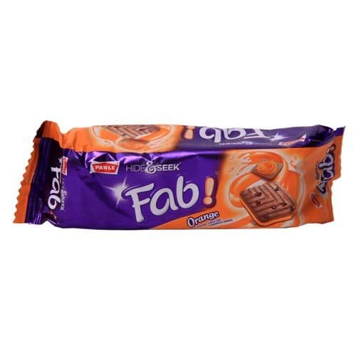 NEW! Parle Hide & Seek Fab! Orange Flavored Choco Chip Sandwich Cookies - 112g., 3.94oz. (Pack of 3)