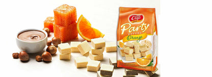 Gastone Lago Party Wafers Orange Cream Filling 8.82 oz, 250g (Pack of 3) (Orange, 3-Pack)