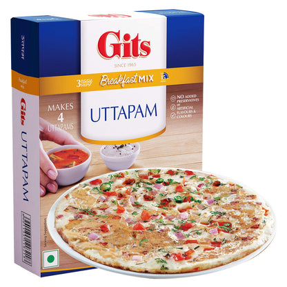 Gits Instant Uttappam Breakfast Mix, 800g (Pack of 4 X 200g Each)