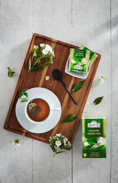Ahmad Tea Green Tea, Jasmine Romance Teabags, 20 ct (Pack of 6) - Caffeinated & Sugar-Free