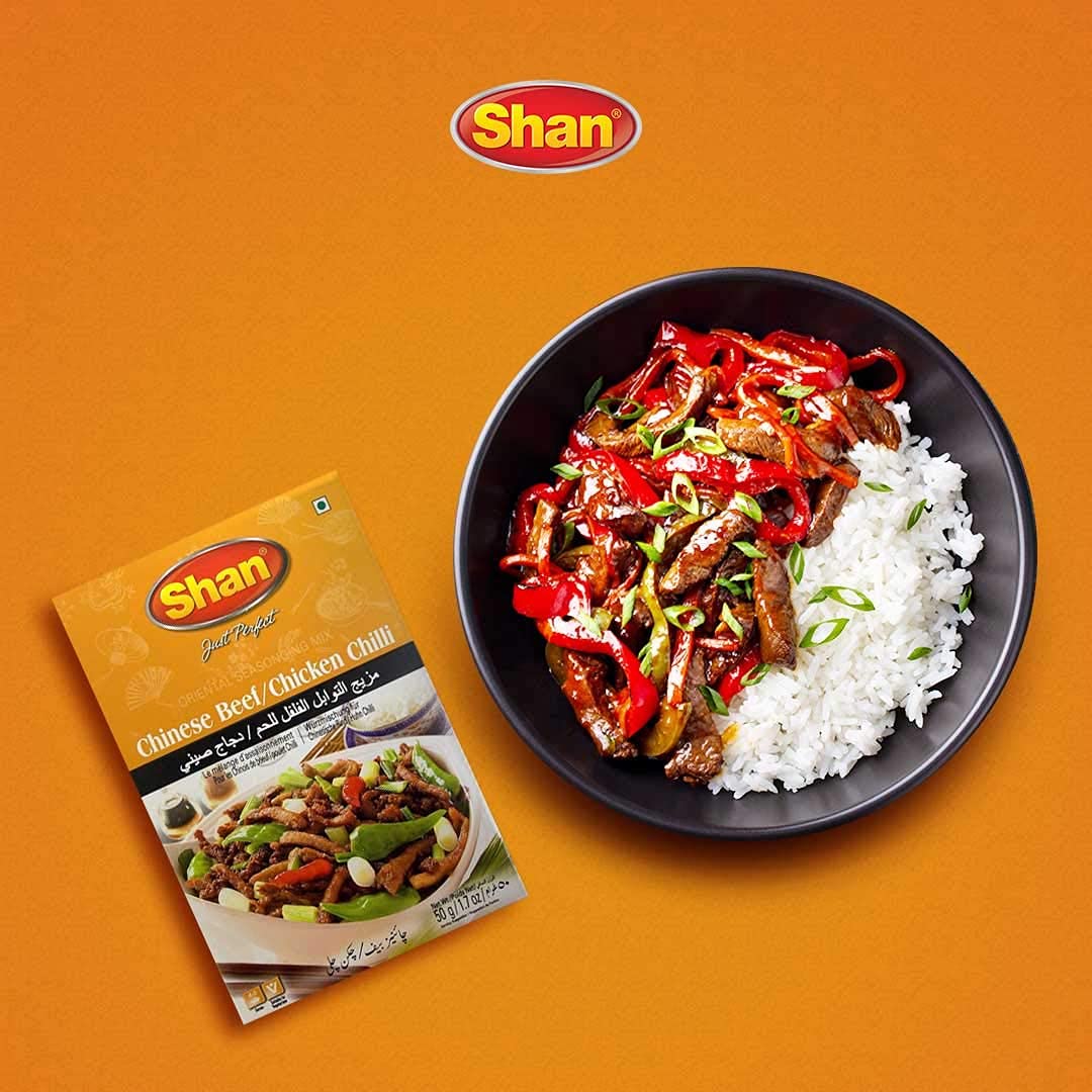 Shan Chinese Beef/Chicken Chilli Oriental Seasoning Mix 1.76 oz (50g) - Spice Powder for Stir Fried Spicy Meat (1.76 Ounce (Pack of 1))