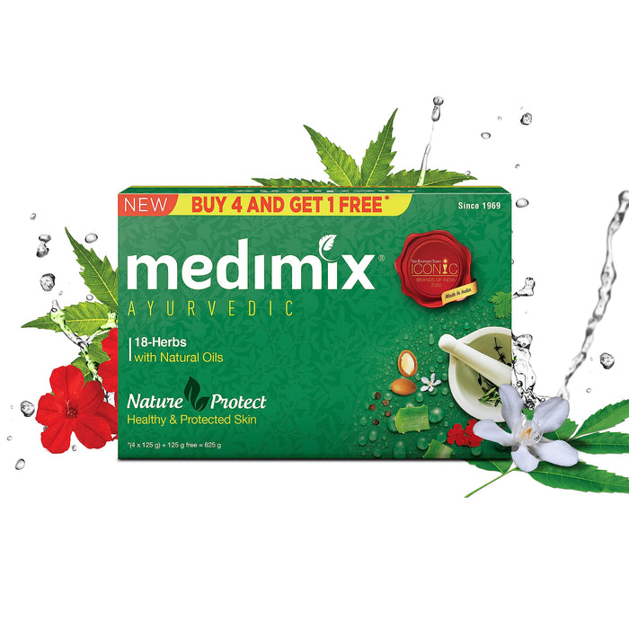 Medimix Ayurvedic Classic 18 Herbs Soap, 125g (Pack Of 5)