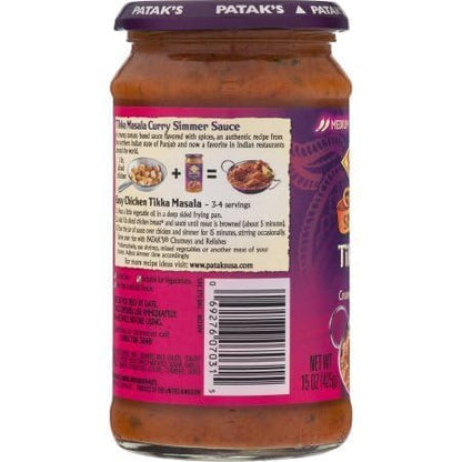PACK OF 12 - Patak's Tastes Of India Simmer Sauce, Tikka Masala Curry, 15-Ounce