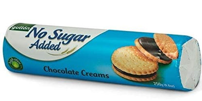 Gullon Sandwich Cookie Chocolate Cream, NO Sugar Added 8.8 oz 250g (Pack of 3)
