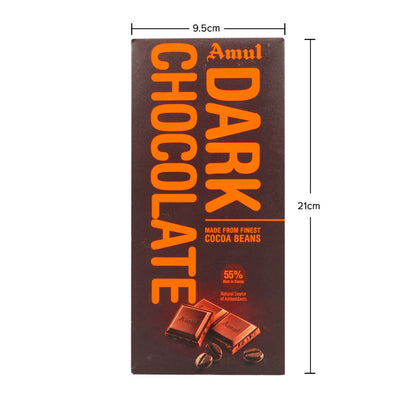 Amul 55% Cocoa Dark Chocolate Bar, 150g - Pack of 4