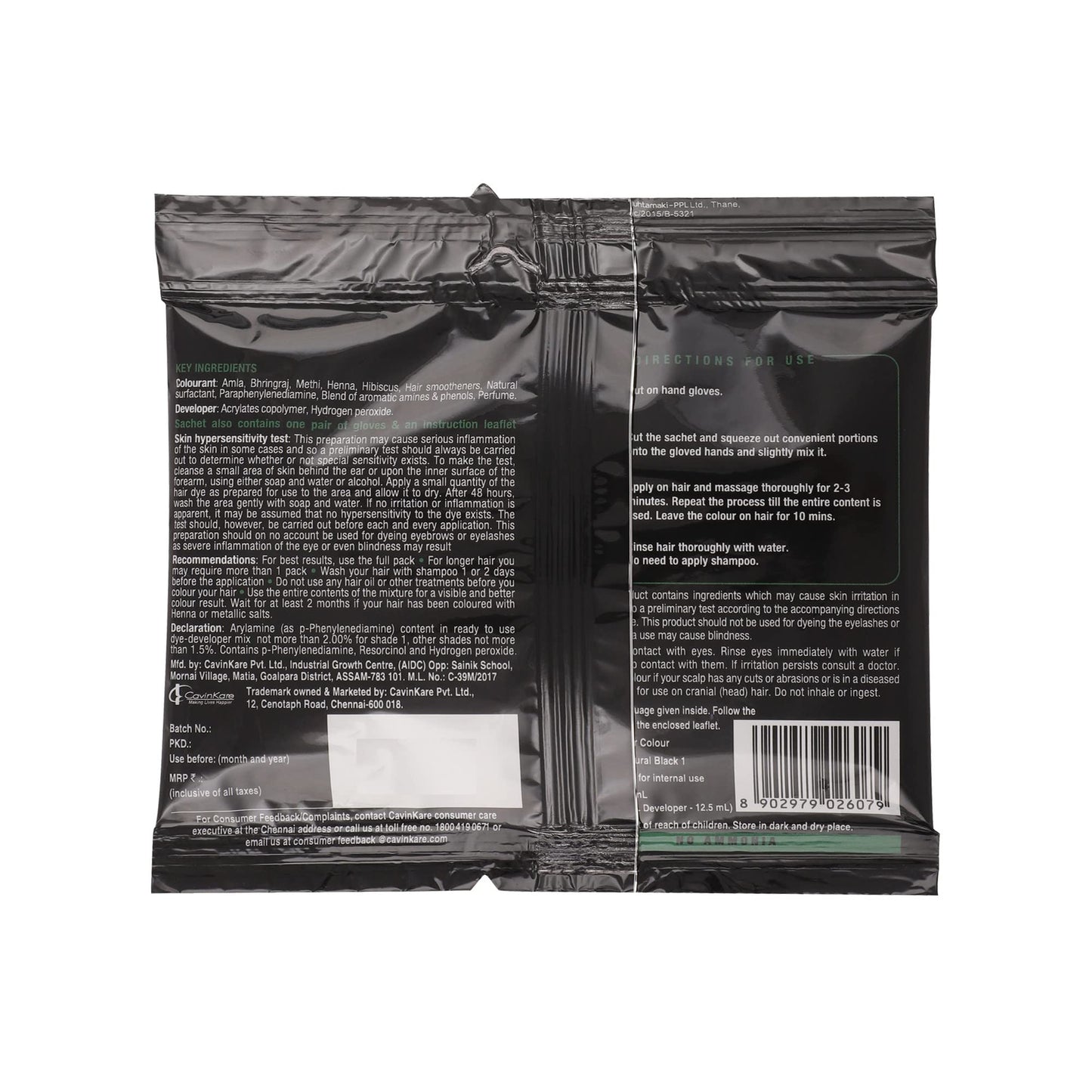 Indica Easy Shampoo Based Hair Colour Black | Pack of 3
