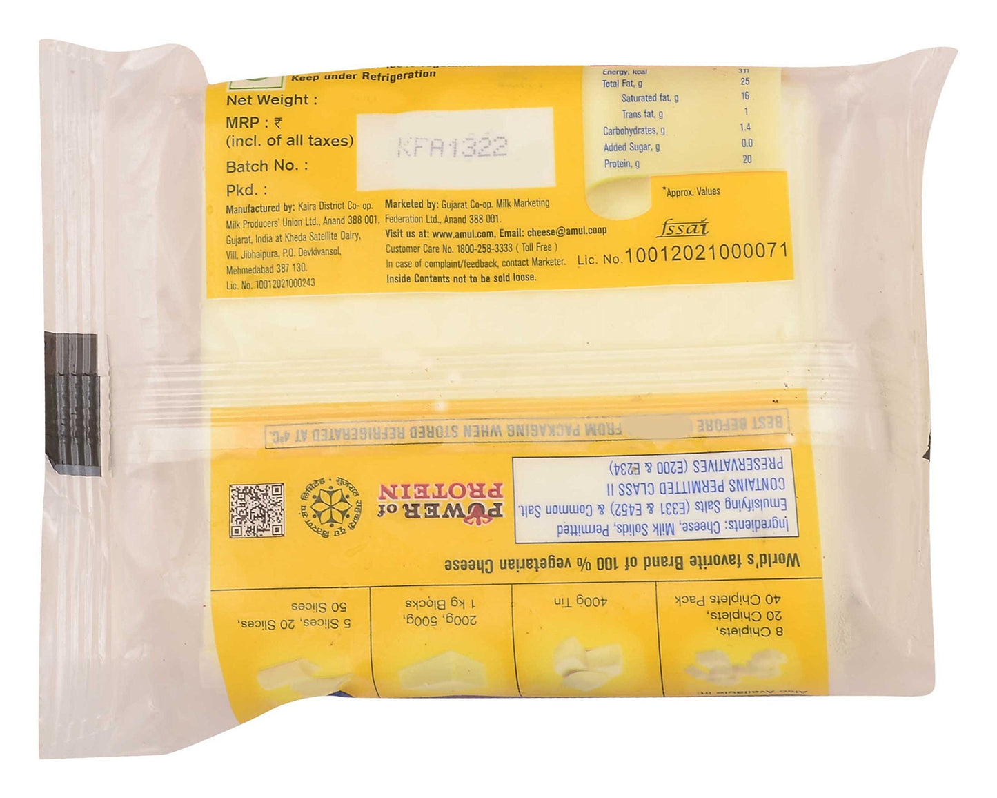 Amul Cheese Slice 200Gm. (10 Piece)
