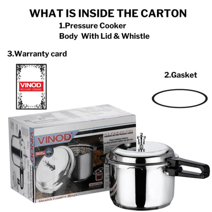 Vinod St. Steel Pressure Cooker 10 Litres