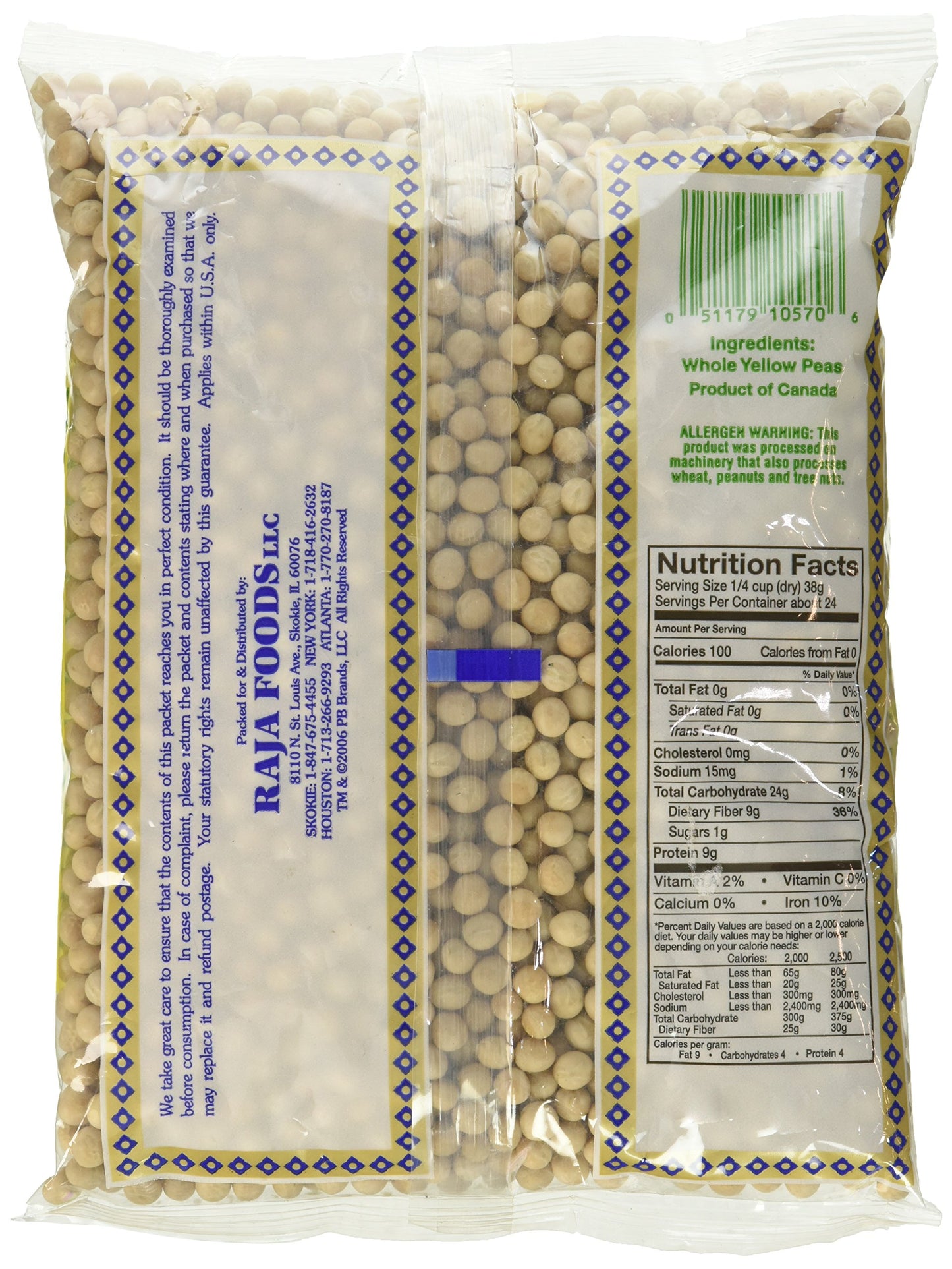 Swad Vatana White (yellow Peas) 2 lbs