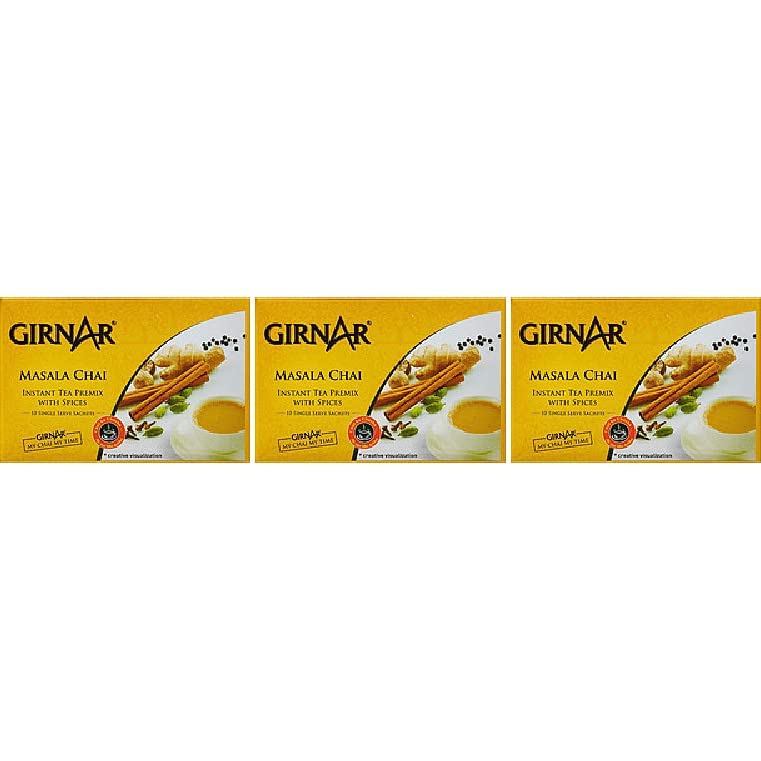 Pack Of 3 - Girnar Instant Masala Chai Milk Tea - 120 Gm - Indian Tea & Coffee