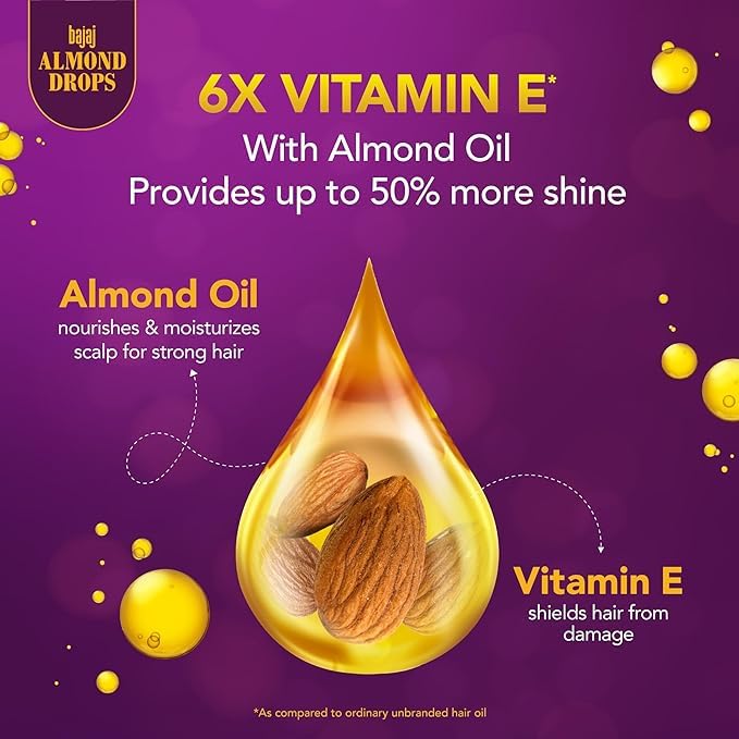 Bajaj Almond Drops Premium hair oil With real Almond extracts 100ml