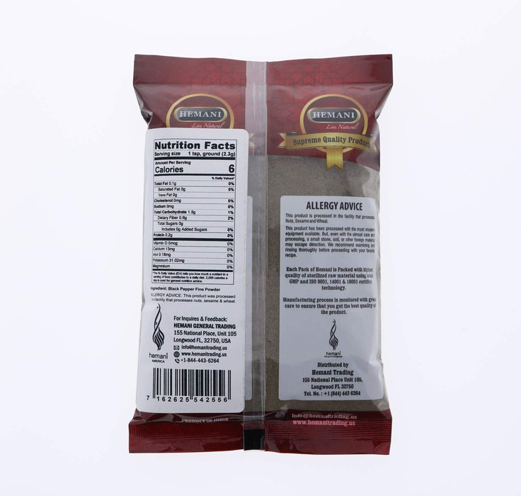 HEMANI Finely Grounded Black Pepper Powder 200g (7.1 OZ) - Product of India