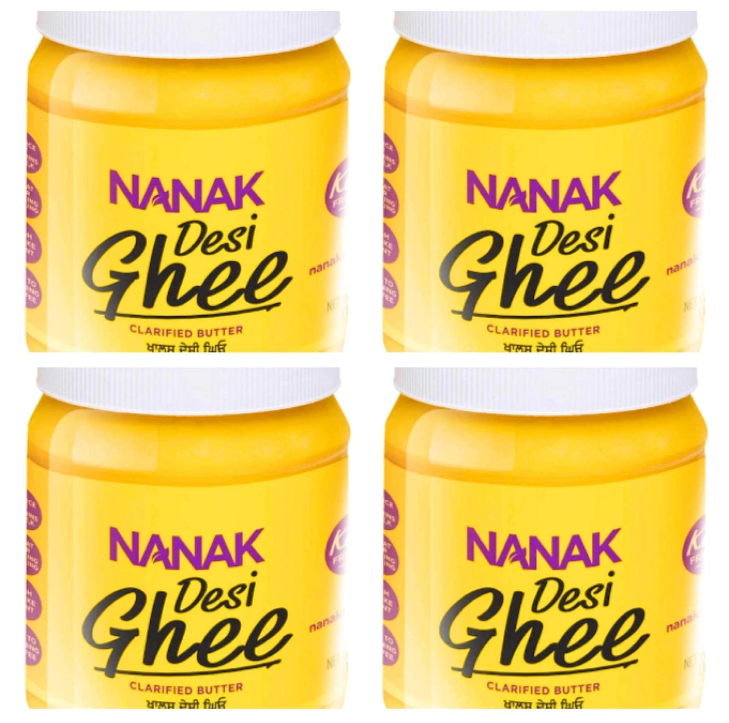 Nanak Pure Desi Ghee, Clarified Butter, 56-Ounce Jar - PACK OF 4