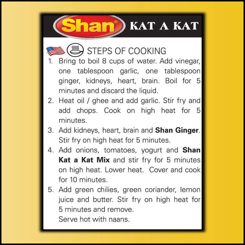 Shan Kat a Kat Recipe and Seasoning Mix 1.76 oz (50g) - Spice Powder for Stir Fried Chops, Brain, Heart & Kidneys  (1.76 Ounce (Pack of 1))