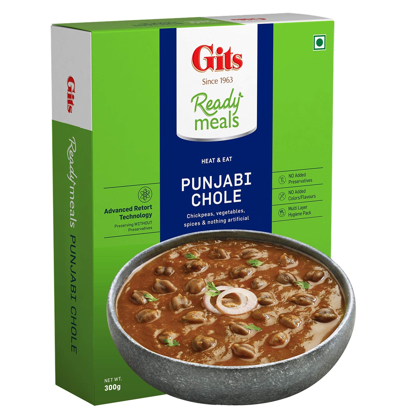Gits Ready to Eat Punjabi Chhole, 1200g (Pack of 4 X 300g Each)