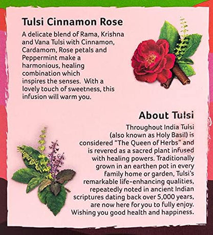 Organic India Tulsi Caffeine Free Tea, Cinnamon Rose, 18 Count