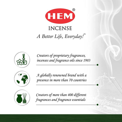 HEM Eucalyptus For Cleansing & Relaxing Incense Sticks - Pack of 6 (20 sticks each)