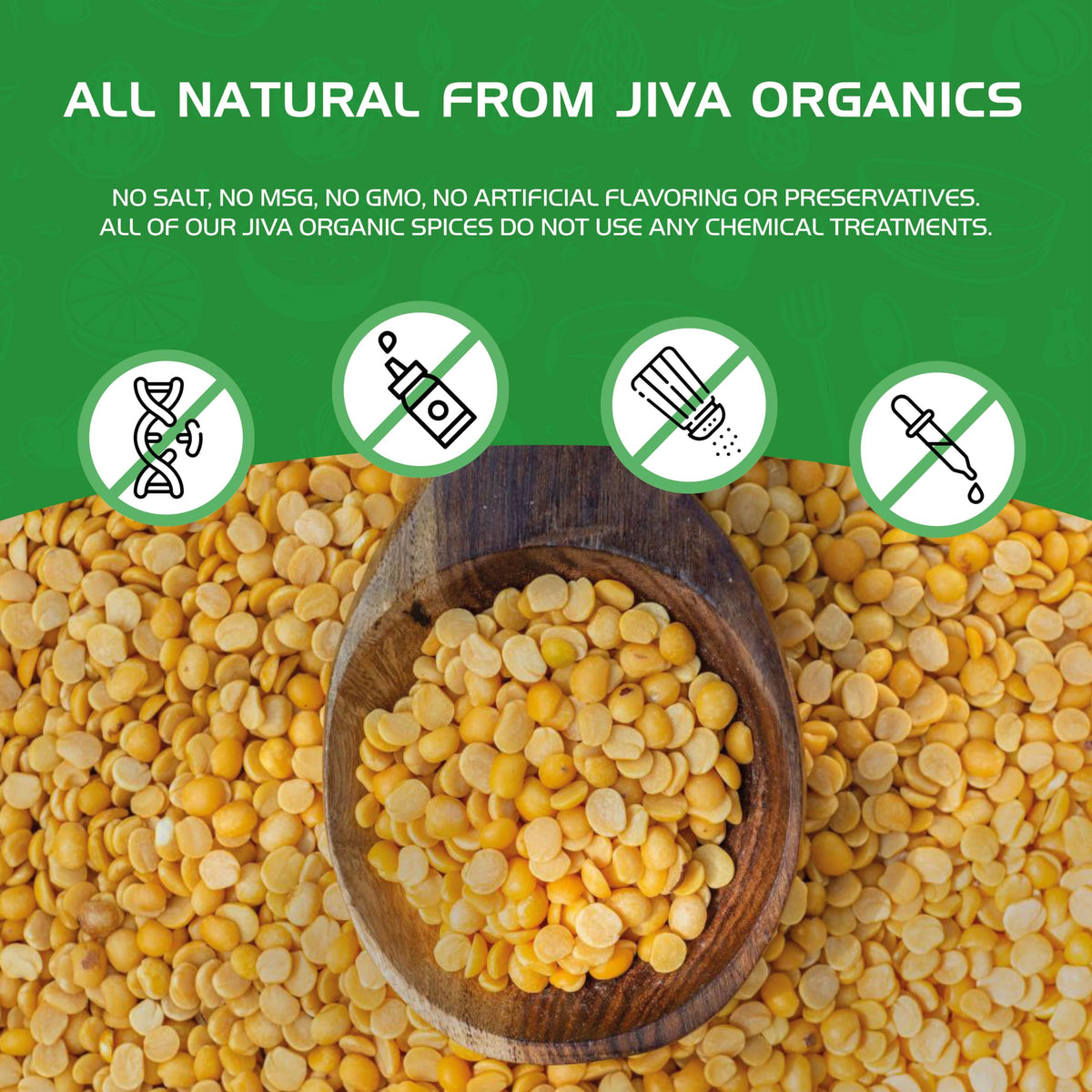 Jiva Organic Toor Dal Kori, Unoily, Madhi 2 Pound Bag - Indian Split Pigeon Peas - Non-GMO, Vegan