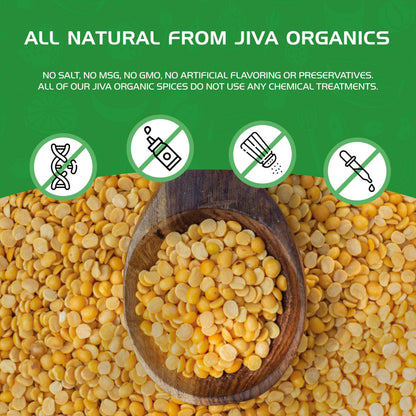 Jiva Organic Toor Dal Kori, Unoily, Madhi 2 Pound Bag - Indian Split Pigeon Peas - Non-GMO, Vegan