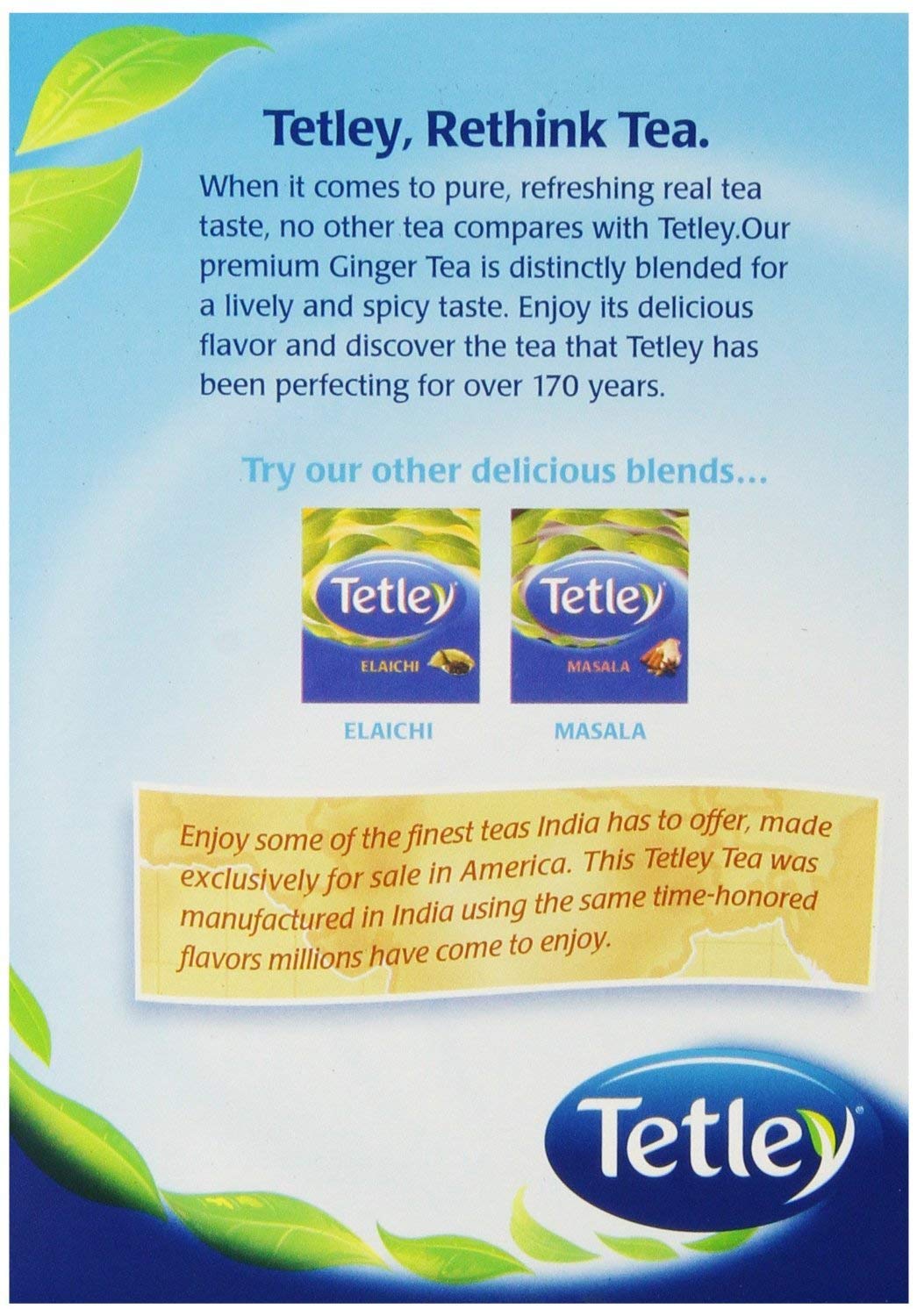 Tetley-Ginger flavour Tea 72 teabags - Drink Mix