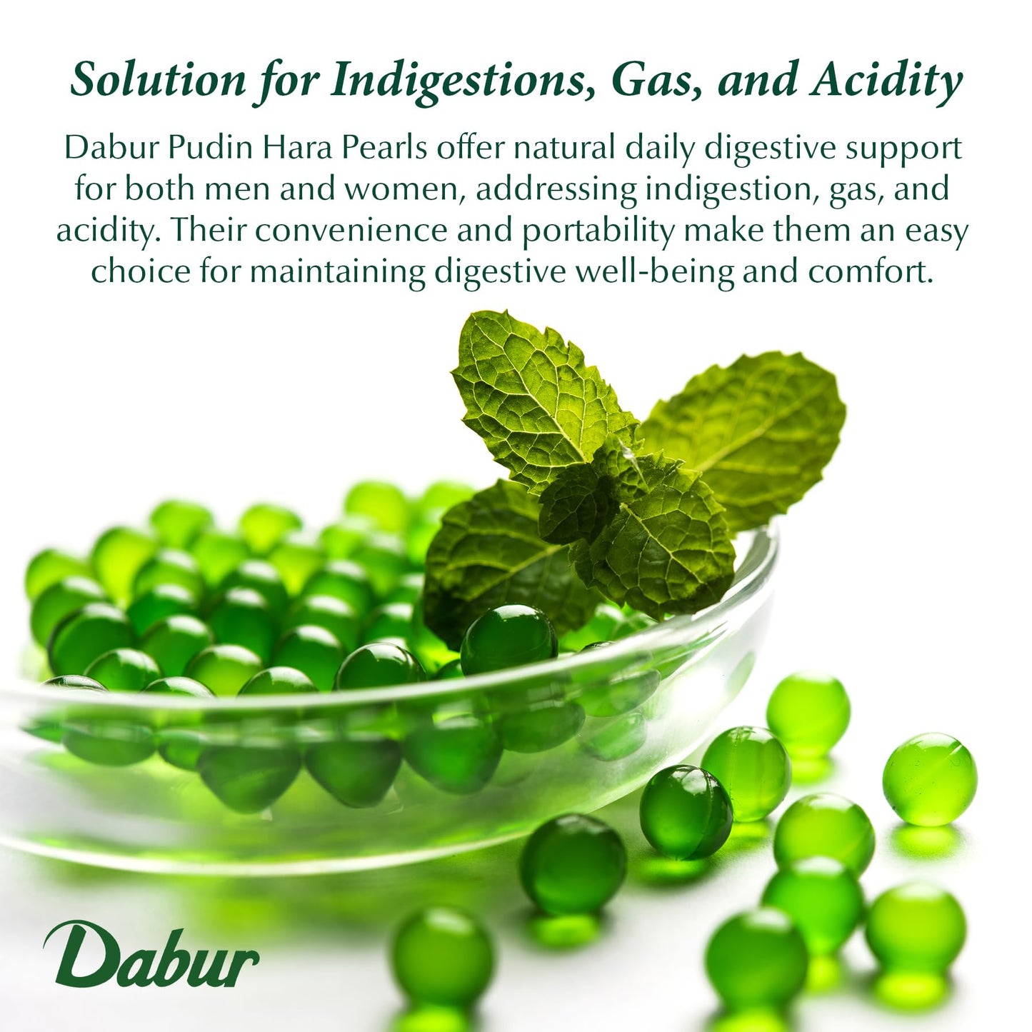 Dabur Pudin Hara Pearls - Daily Digestive Care Supplements for Men and Women, Helps Abate Symptoms of Bloating, Acidity, Flatulence and Indigestion for Digestive and Gut Health, 100 count (Pack of 10)