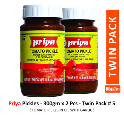 Priya Pickle Twin Pack -Tomato w/ Garlic (2 x 300 gm)
