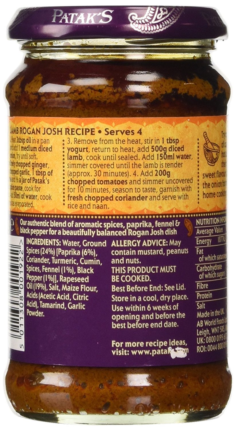Pataks - Rogan Josh Spice Paste - 283g (Case of 6)