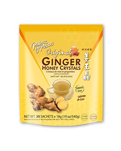 Prince of Peace Instant Ginger Honey Crystals, 30 Sachets Instant Hot or Cold Beverage Easy to Brew Ginger and Honey Crystals