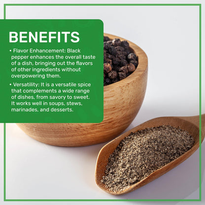Jiva Organics Black Pepper Powder Ground (Table Grind) 7 Ounce