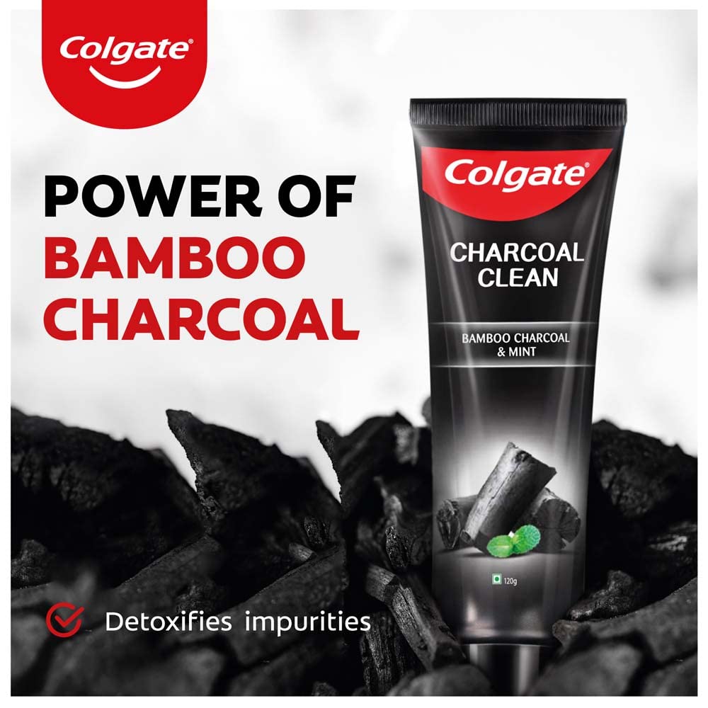 Colgate Charcoal Clean Toothpaste, Bamboo Charcoal and Mint - 120 g