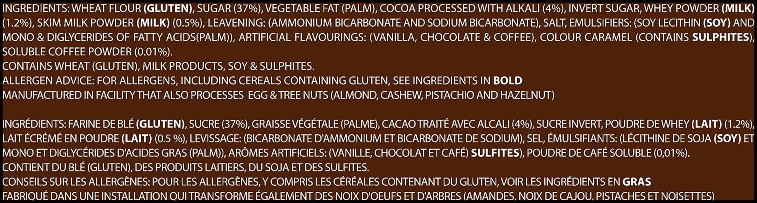 BRITANNIA Bourbon the Original - Cappuccino Creme Biscuits 3.52oz (100g) - Smooth Chocolate Cream Biscuits for Breakfast & Snacks - Topped with Sugar Crystals (Pack of 6)