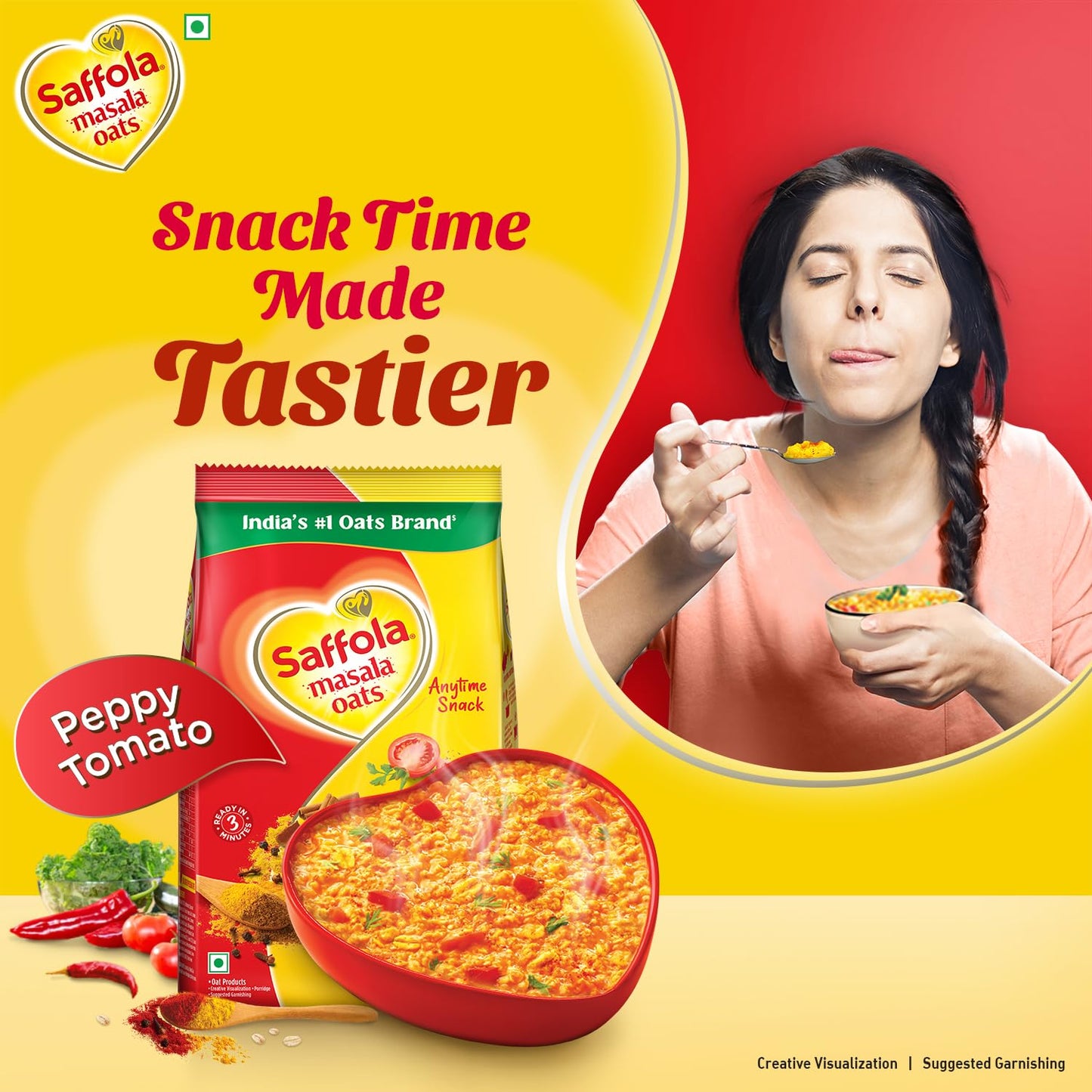 Saffola Masala oats- Peppy Tomato 500 gms - Indian Snack