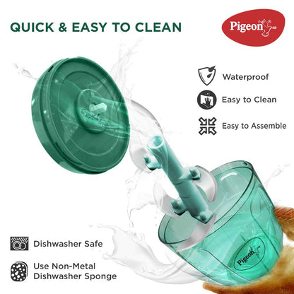 Pigeon Vegetable Chopper | Handy and Compact Manual Food Chopper with Stainless Steel Blades | 0.9 Liters |Large Hand Powered| Onion Chopper | Vegetable Cutter | Veggie chopper | Pull Chopper