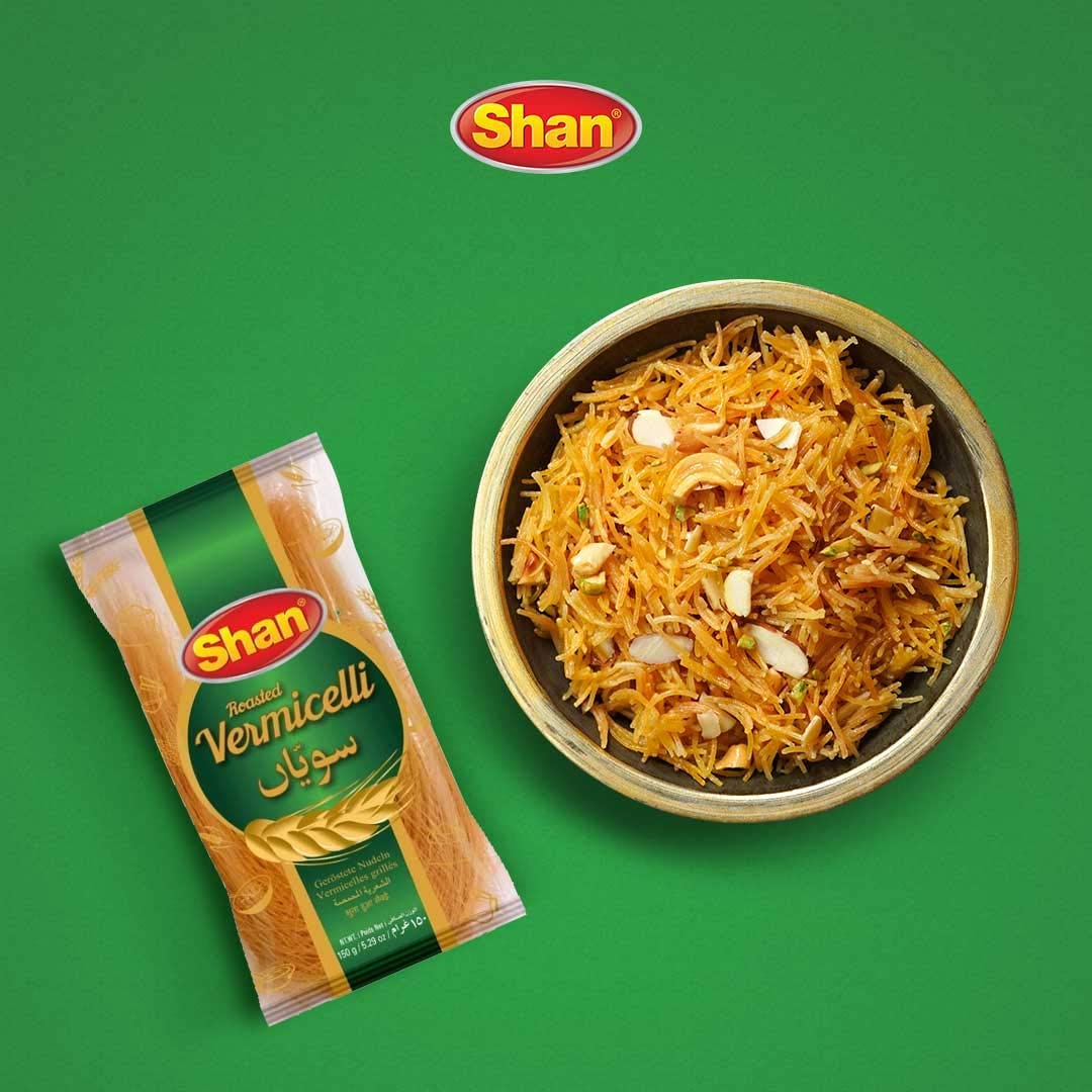 Shan Roasted Vermicelli 5.29 oz (150g) - Gerostete nudeln - Vermicelles grilles - Traditional Sweet Dessert - Suitable for Vegetarians - Airtight PP Bag (Pack of 4)
