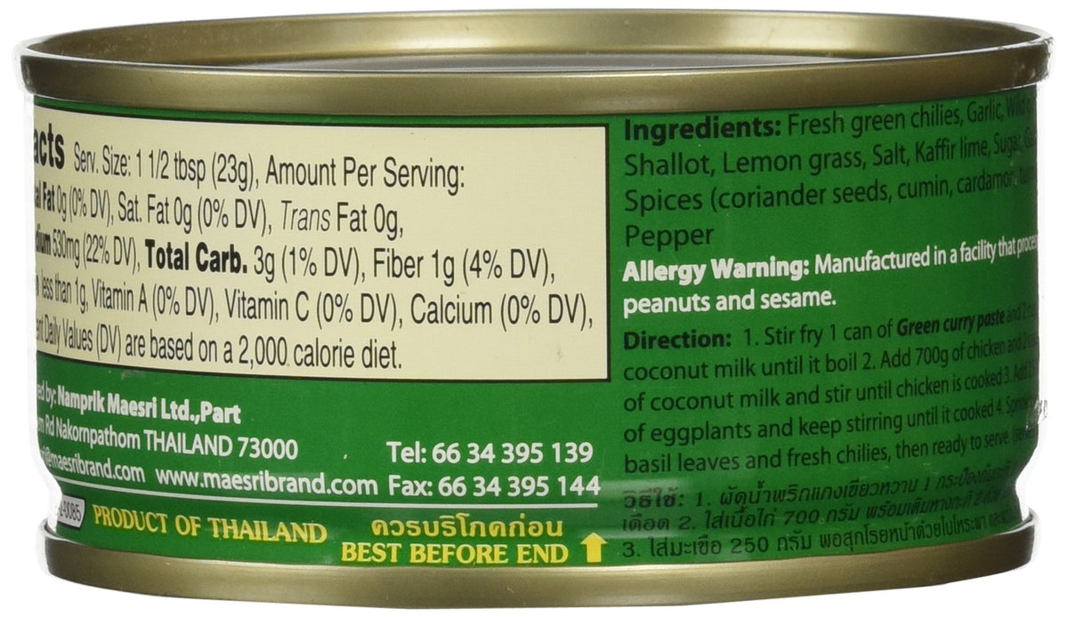 Maesri Green Curry Paste, 4-Ounce