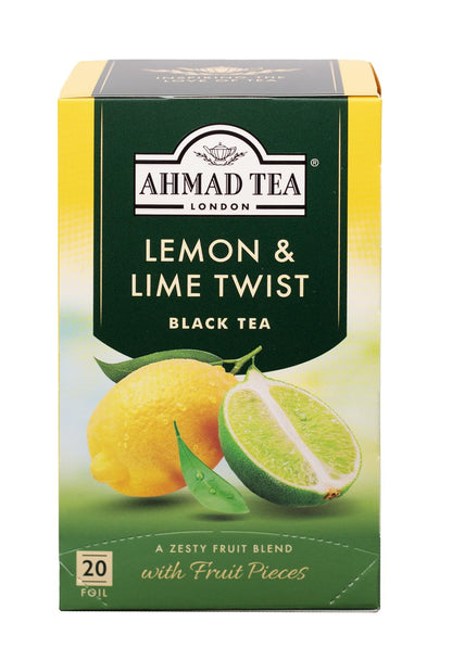 Ahmad Tea Lemon & Lime Twist Black Tea, 20-Count Boxes (Pack of 6)