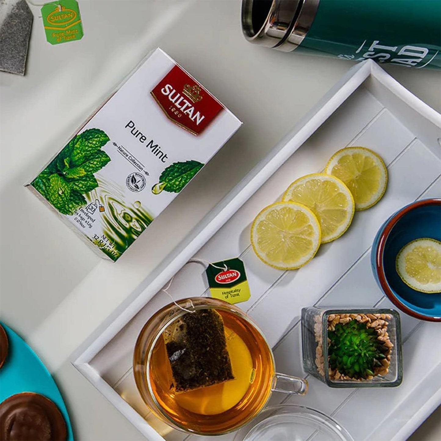 SULTAN TEA Moroccan Green Tea with Pure Mint & Tiznit Herbal Green Teas (Pack of 8-160 Tea Bags)